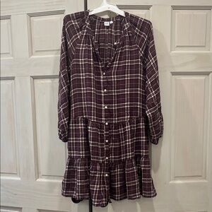 GAP Burgundy Plaid Dress